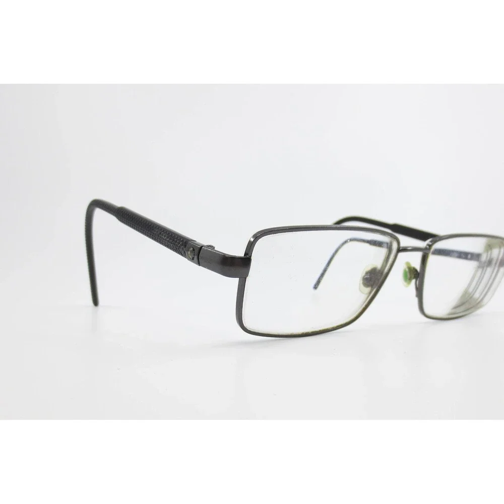 Montblanc MB008 Rectangular Metal Eyeglasses Dark Gray Black 56-15-145 MB008-008